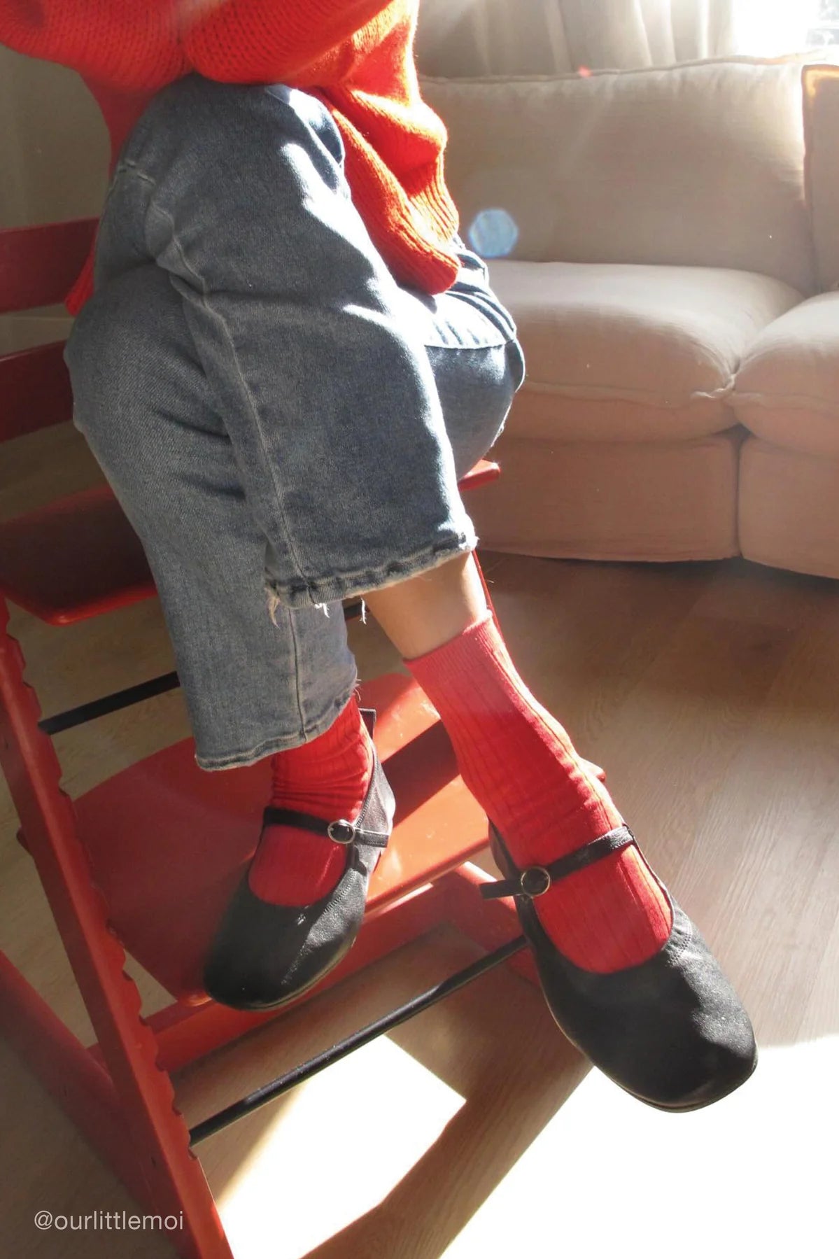 le bon shoppe socks in classic red