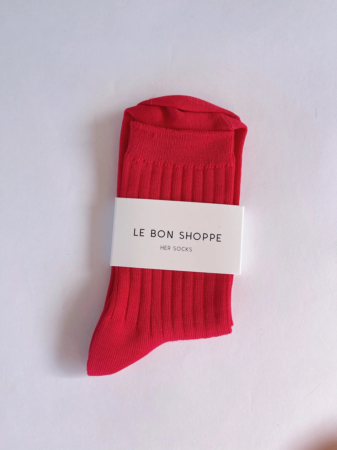 le bon shoppe her socks in classic red