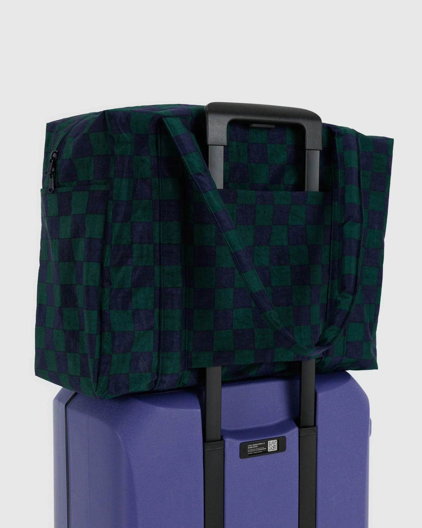 BAGGU Cloud Carry-on Bag - Navy Green Check