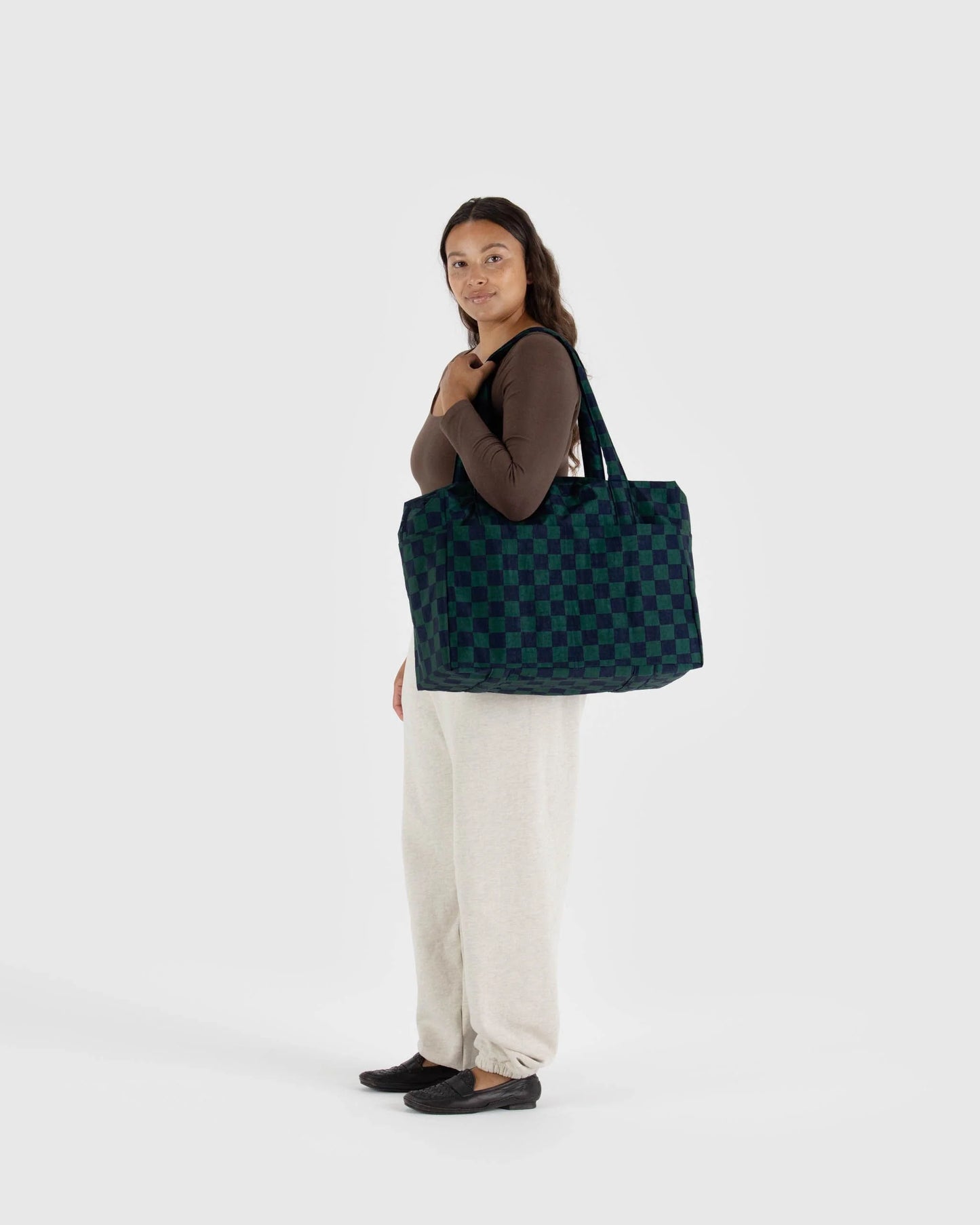 BAGGU Cloud Carry-on Bag - Navy Green Check