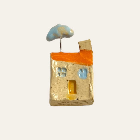 tiny handmade ceramic sxottish house - cloud 