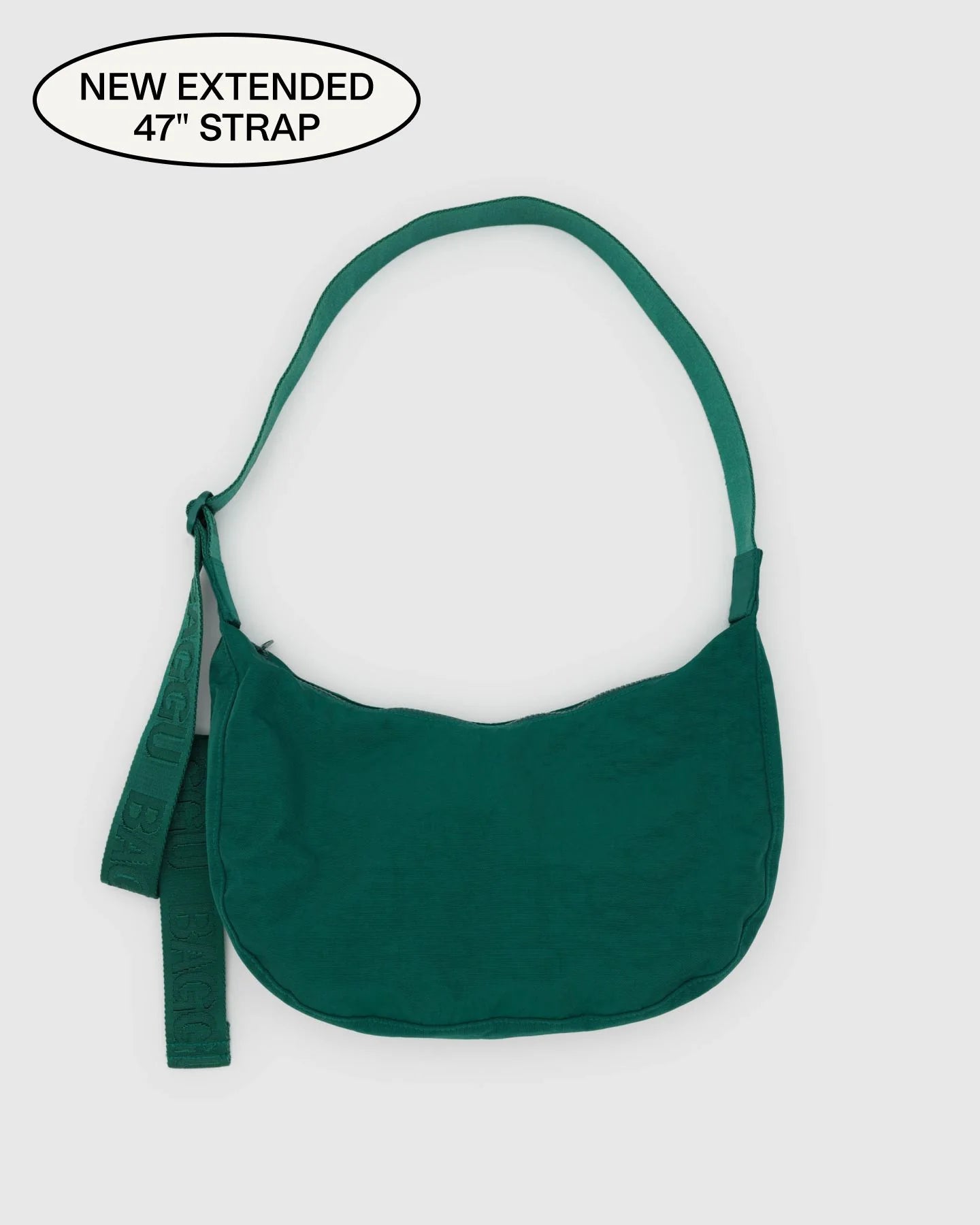 BAGGU Medium Nylon Crescent Bag in Cypress Green