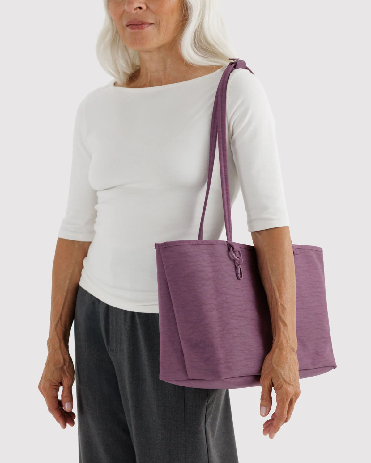 BAGGU Medium Nylon Reversible Tote - Wild Plum Mix