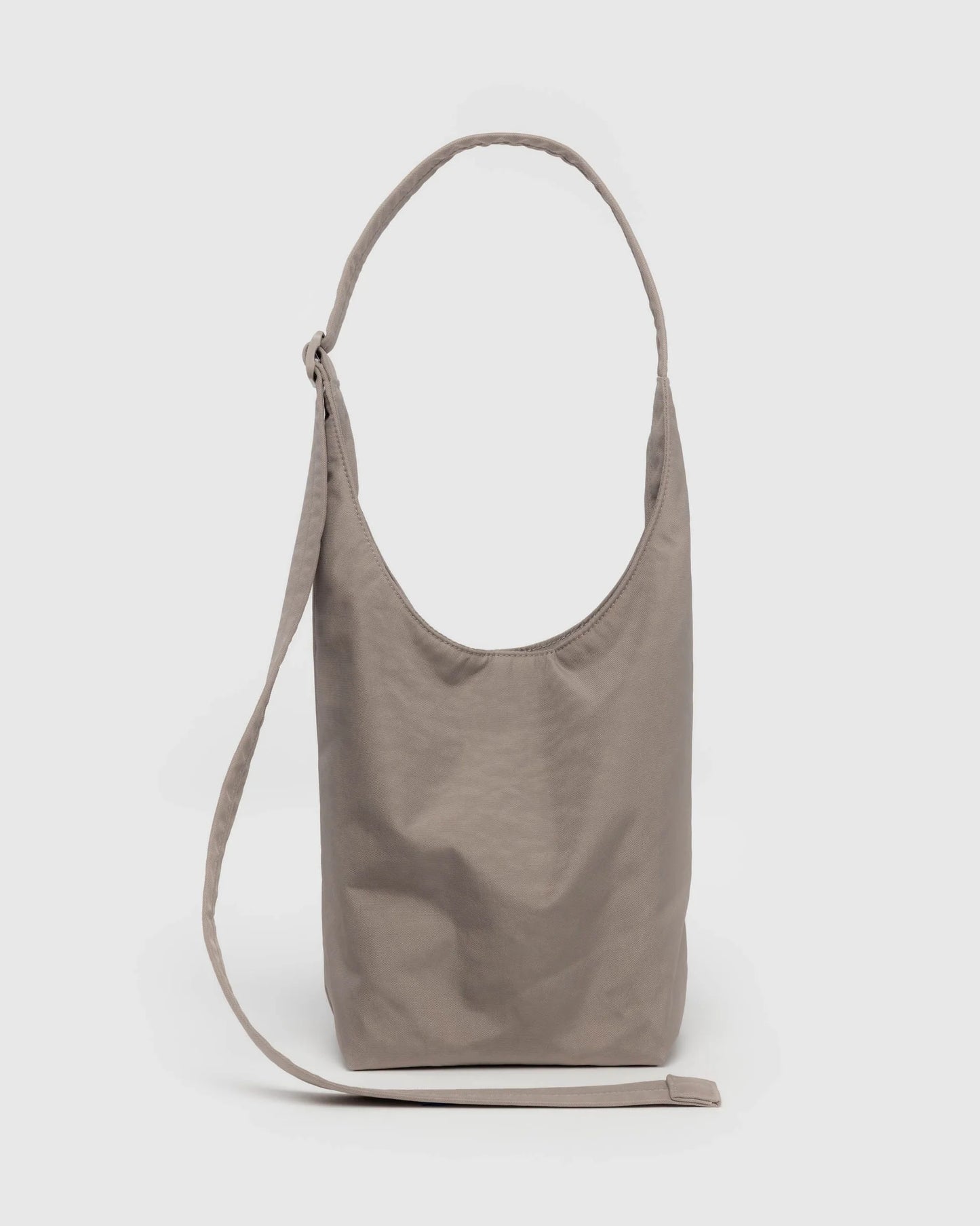 BAGGU Small nylon sling bag in dove - a neutral taupe colour