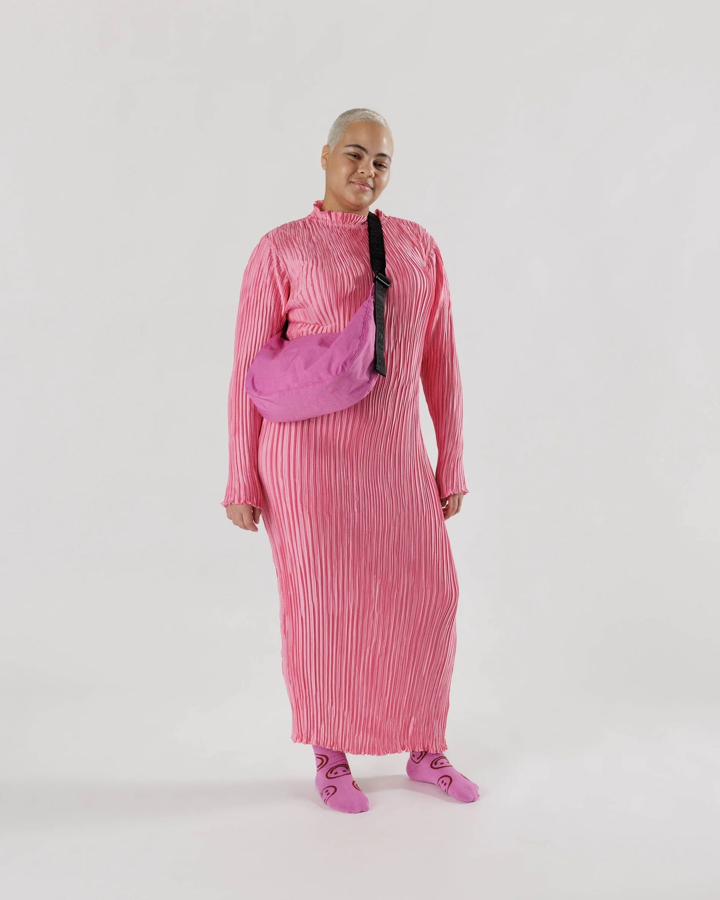 BAGGU Medium Nylon Crescent Bag - Extra Pink