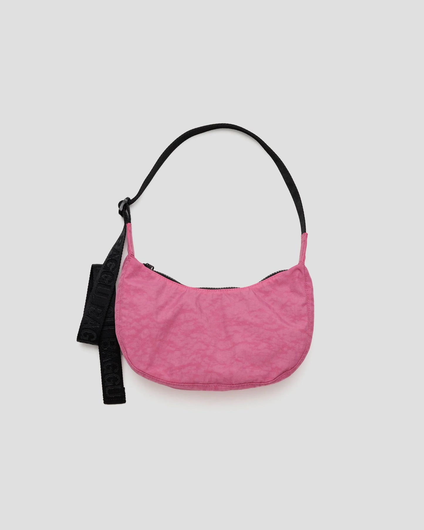 baggu small nylon crescent bag in azalea pink