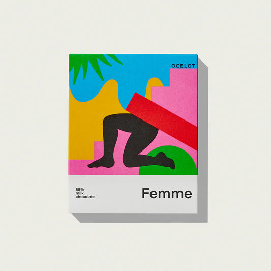 Ocelot Femme - Organic 55% Dark & Milk Chocolate Bar