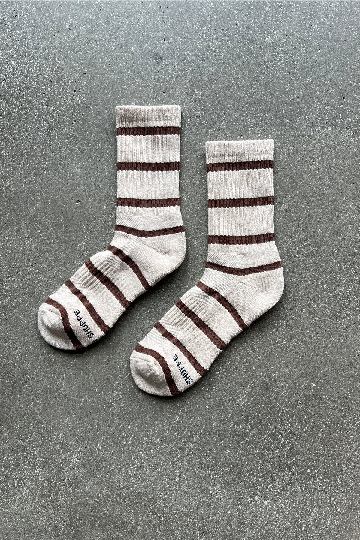 Le Bon Shoppe Striped Boyfriend Socks - Flax Stripe