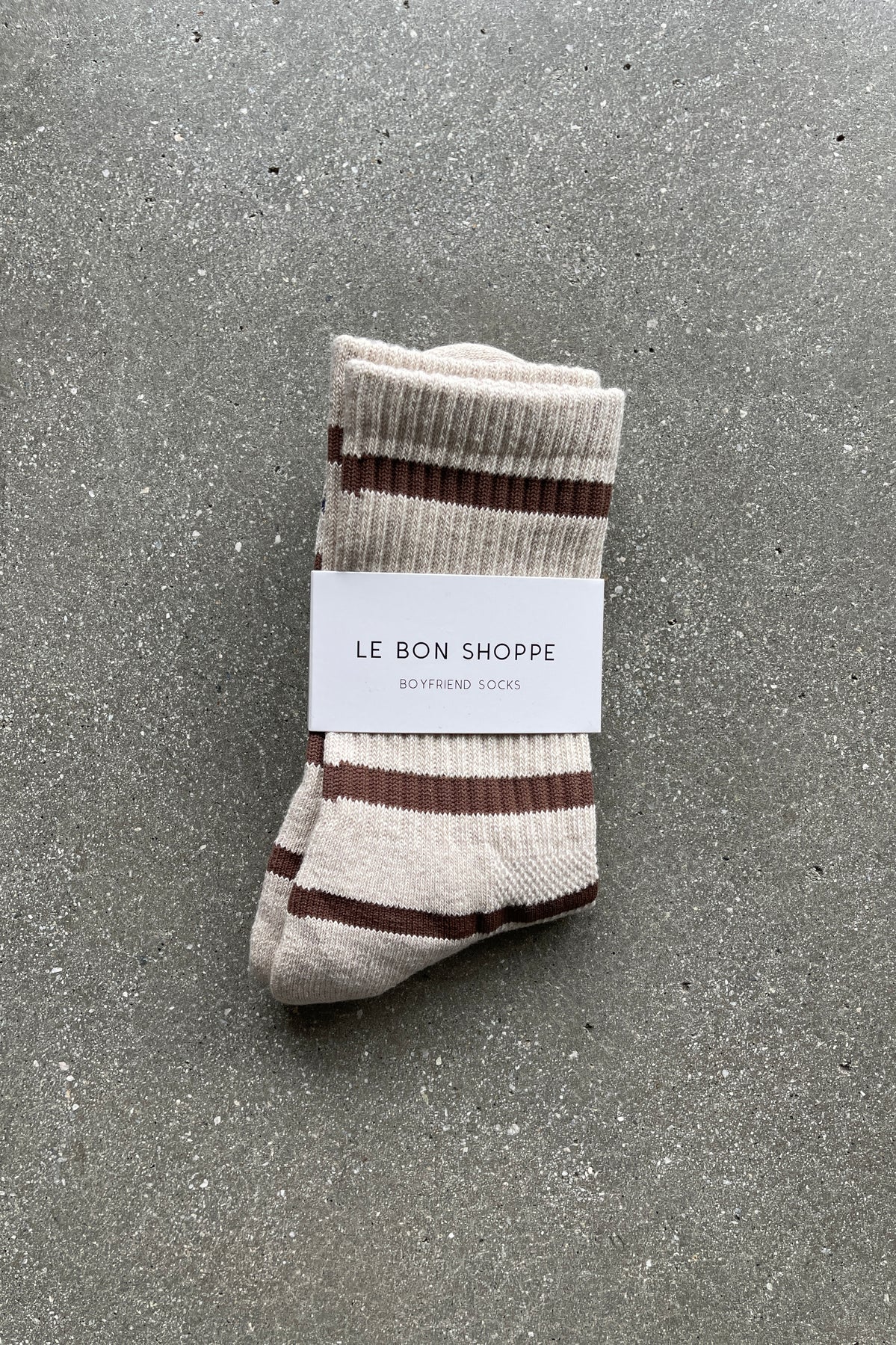 Le Bon Shoppe Striped Boyfriend Socks - Flax Stripe