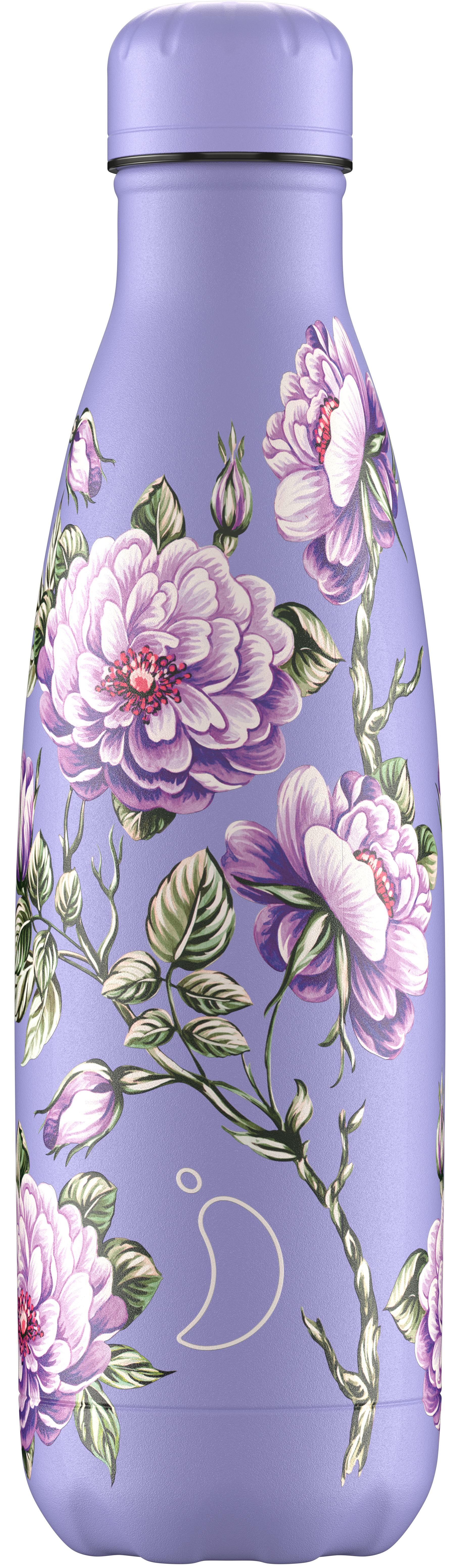 chilly's bottle floral edition 500ml - violet roses
