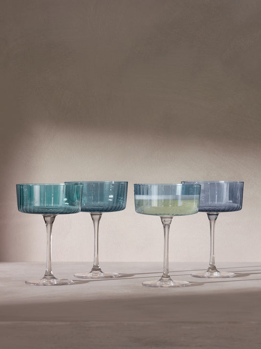 LSA Gems champagne.cocktail glss 230 - sapphire colour (set of 4)