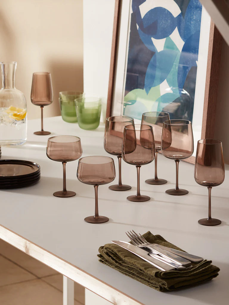 LSA Arc Contrast Cocktail Saucer 250ml Set of 2 - Earth