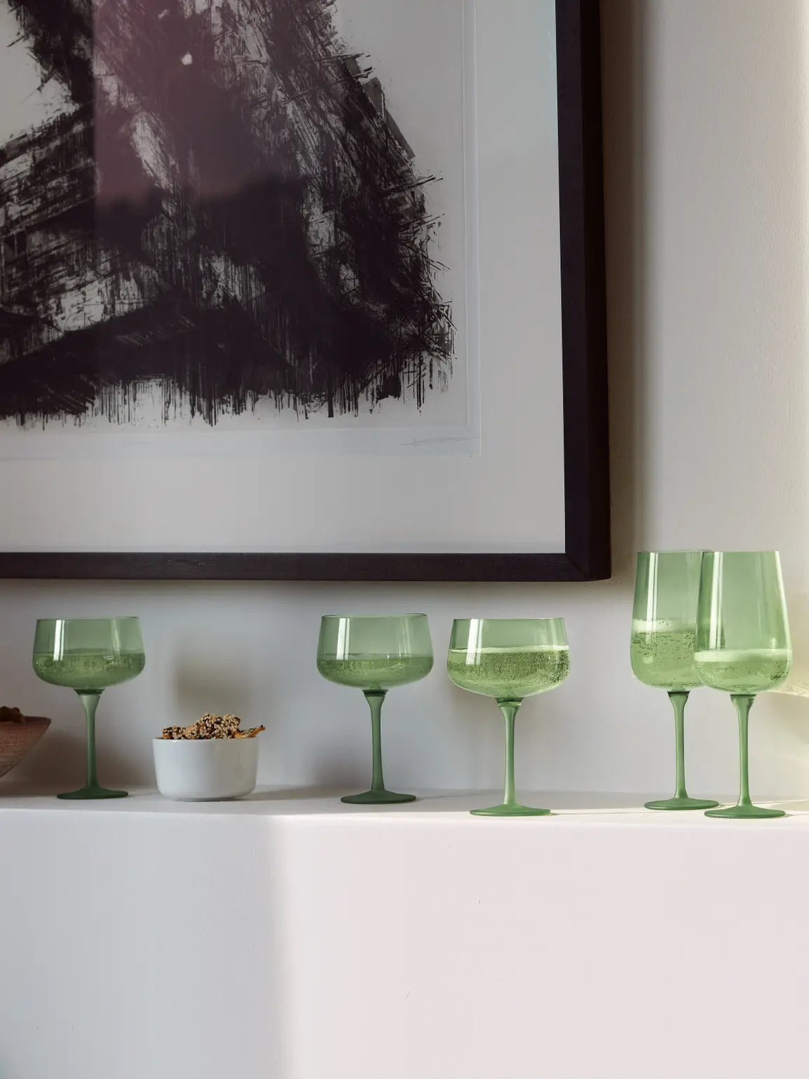 LSA Arc Contrast Cocktail Saucer 250ml Set of 2 - Moss