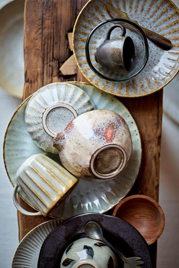 Bloomingville Fleur Deep Nature Stoneware Plate
