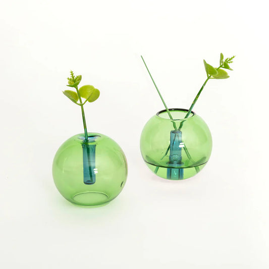 block design bubble mini vase in green and blue colours 