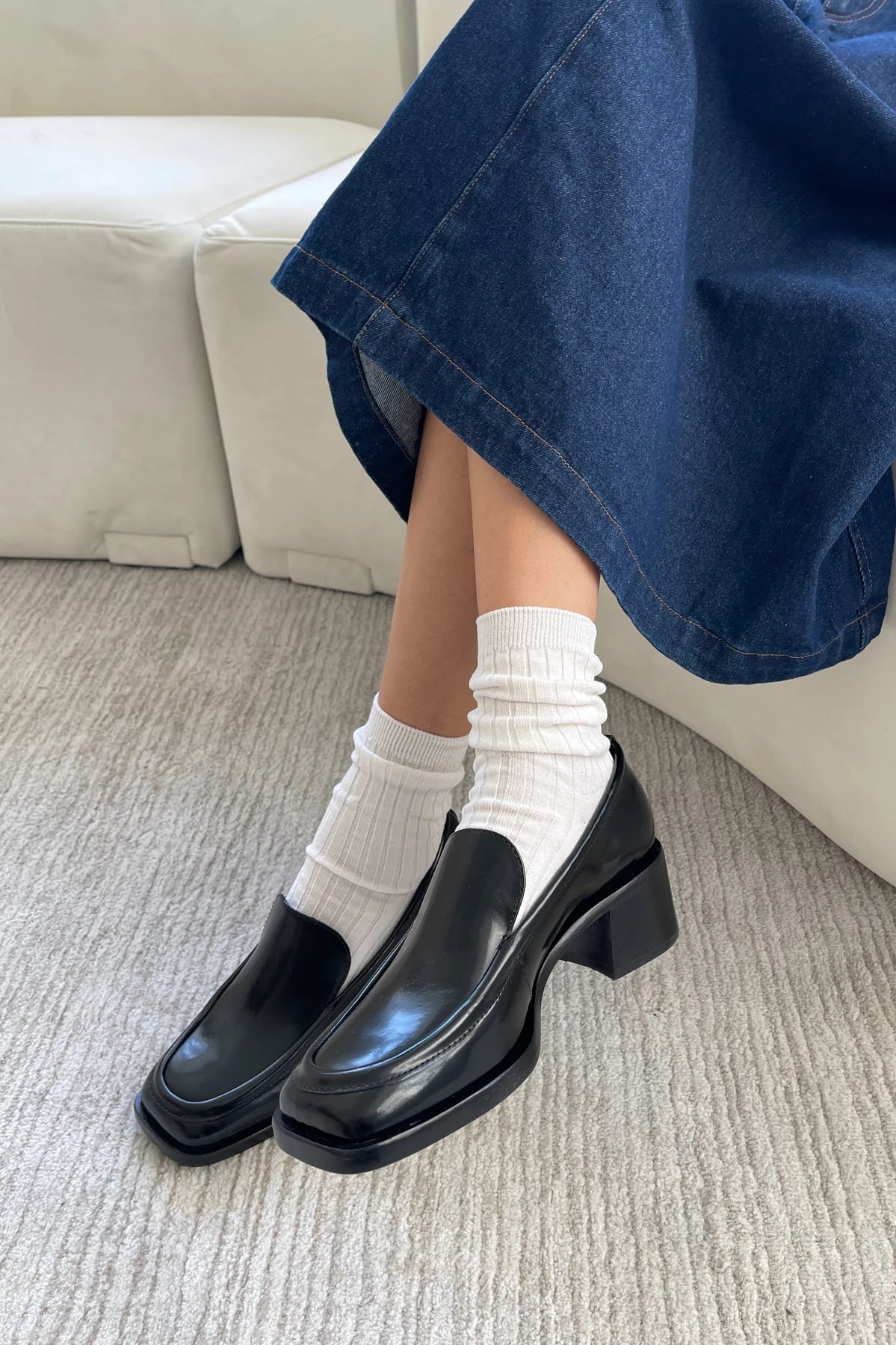 le bon shoope socks in classic white