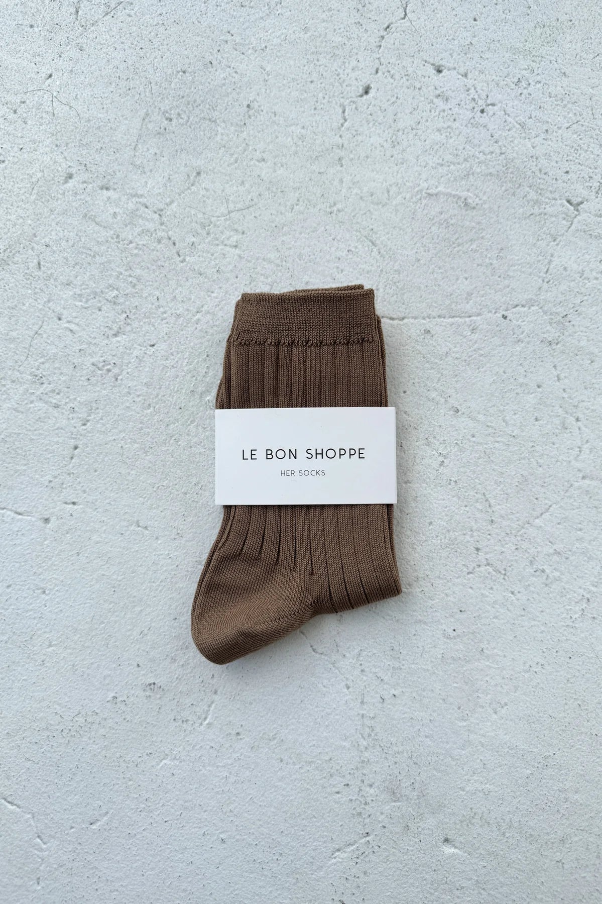 Le Bon Shoppe Her socks in Dark Tan brown colour 