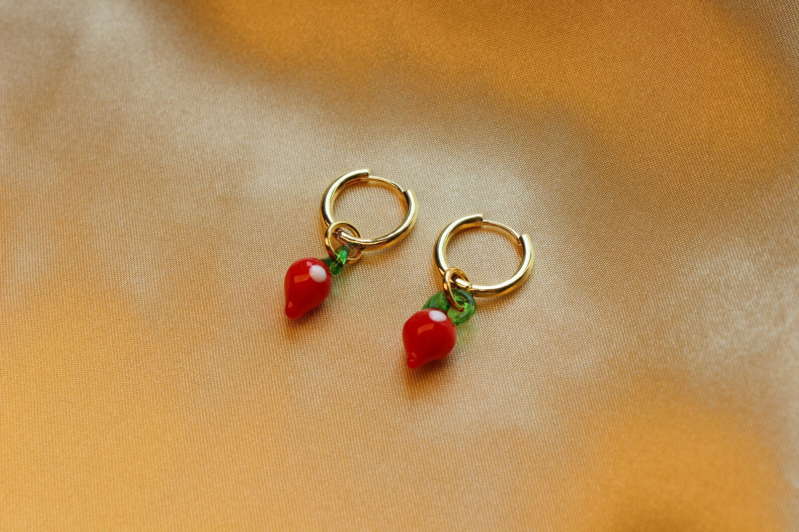 Cherry deals huggie earrings