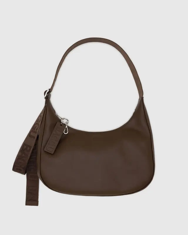 BAGGU Medium Recycled Leather Crescent Bag  - Brown