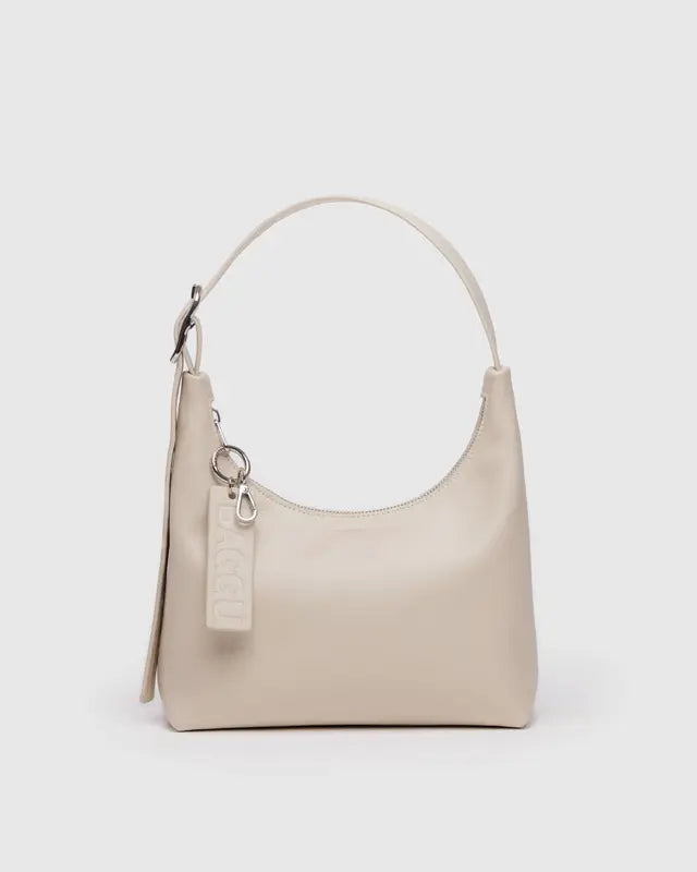 BAGGU Mini Recycled Leather Shoulder Bag - Stone