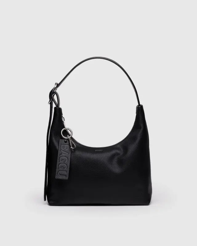 BAGGU BAGGU Mini Recycled Leather Shoulder Bag - Black