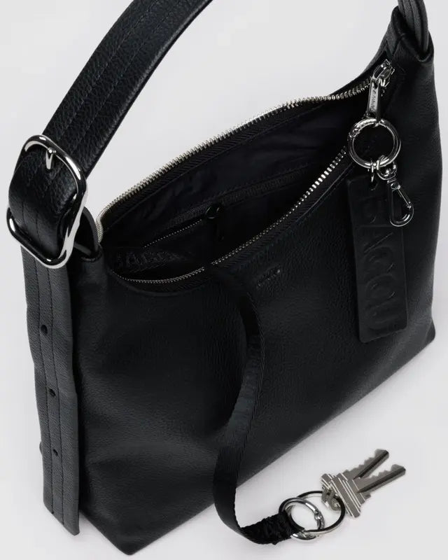 BAGGU BAGGU Mini Recycled Leather Shoulder Bag - Black