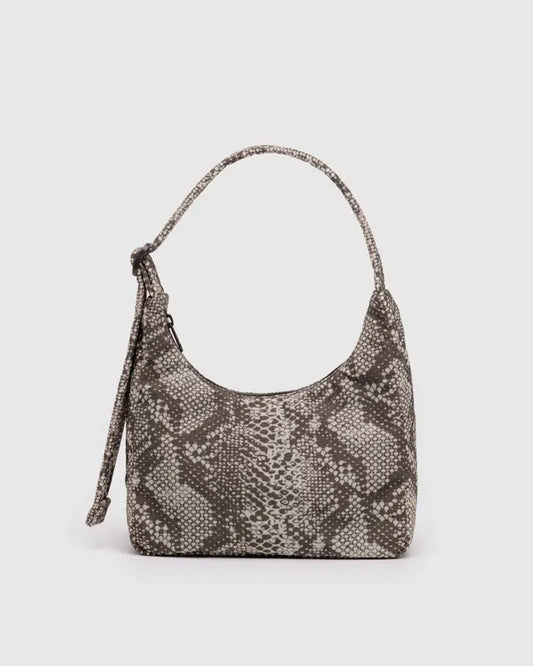 BAGGU Mini Nylon Shoulder Bag - Snakeskin