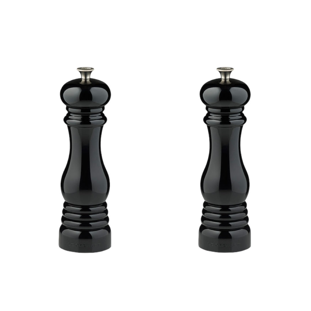 salt and pepper mill set from le creuset in black