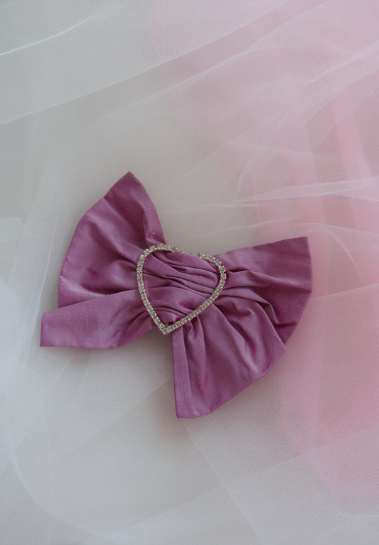 merrfer pink lilac bow hair clip