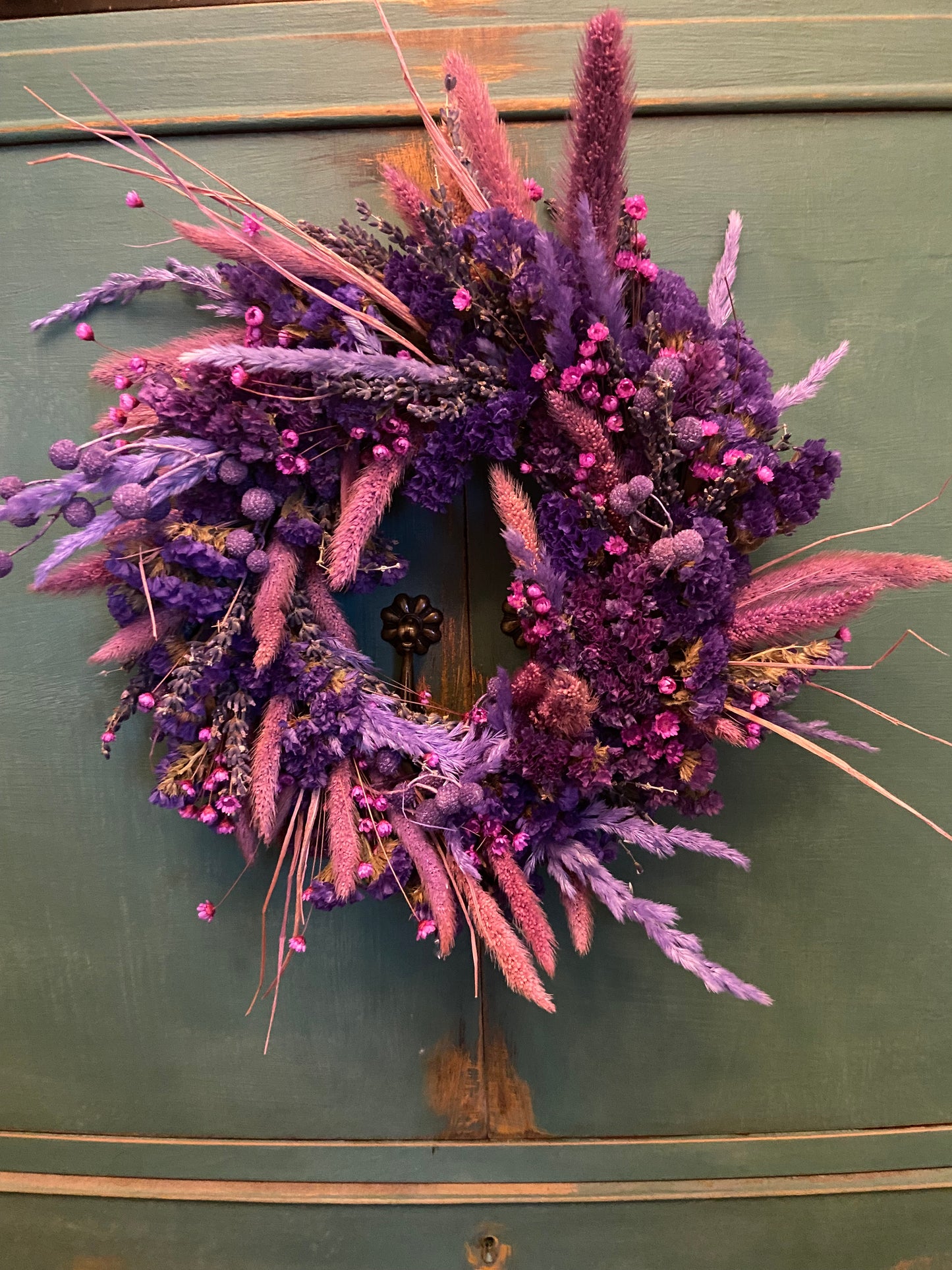 Modern Christmas Door Wreath - Purple Dream