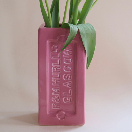 Glasgow Brick Vase made by StolenForm in Gloss Pink colour 