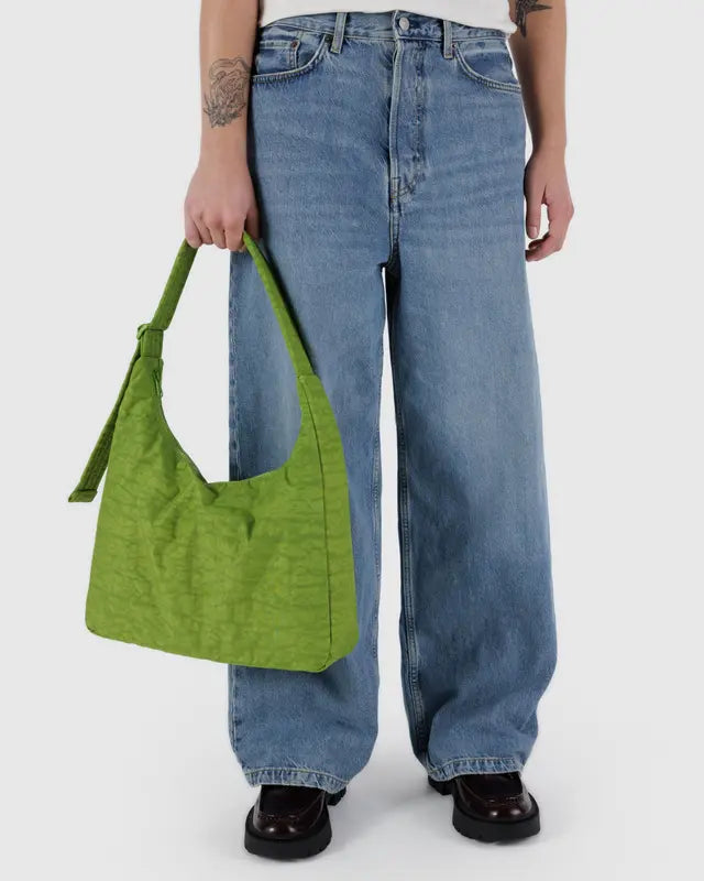 BAGGU Large Nylon Shoulder Bag - Green Juice