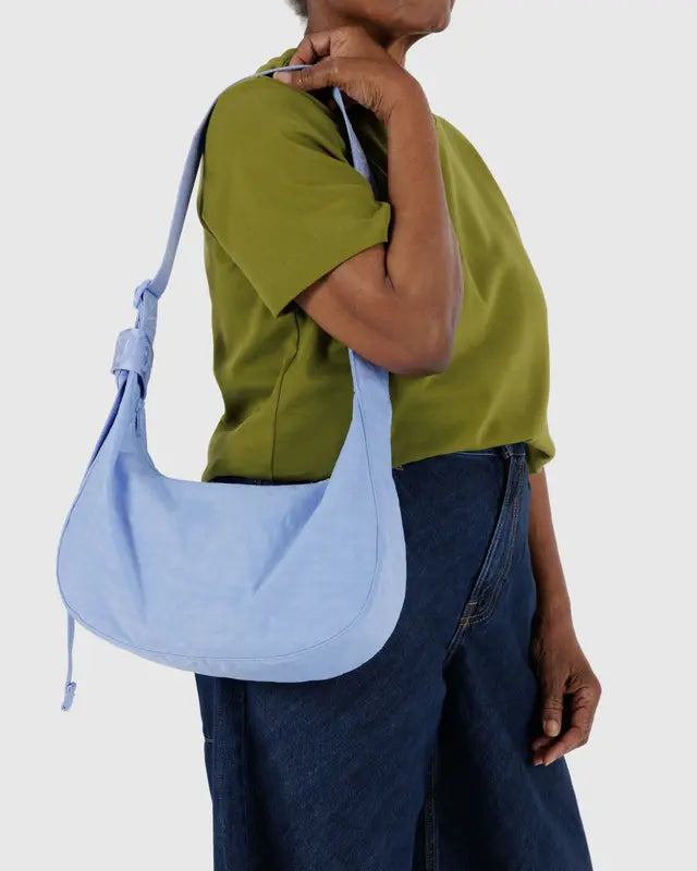 BAGGU Medium Nylon Crescent Bag  - French Blue