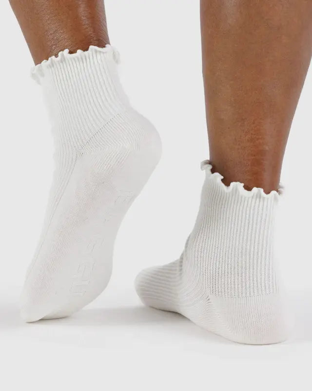 BAGGU Lettuce Edge Sock Set of 2 - White