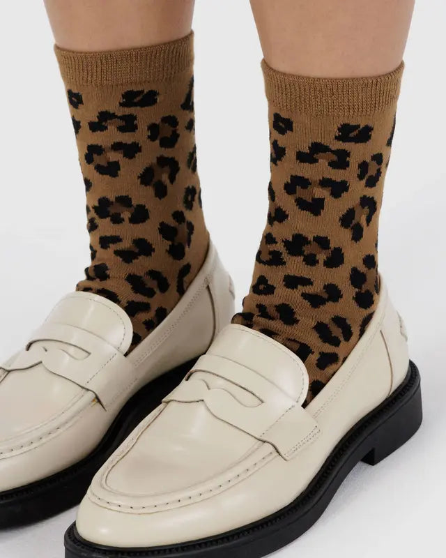 BAGGU Adult Crew Sock - Leopard