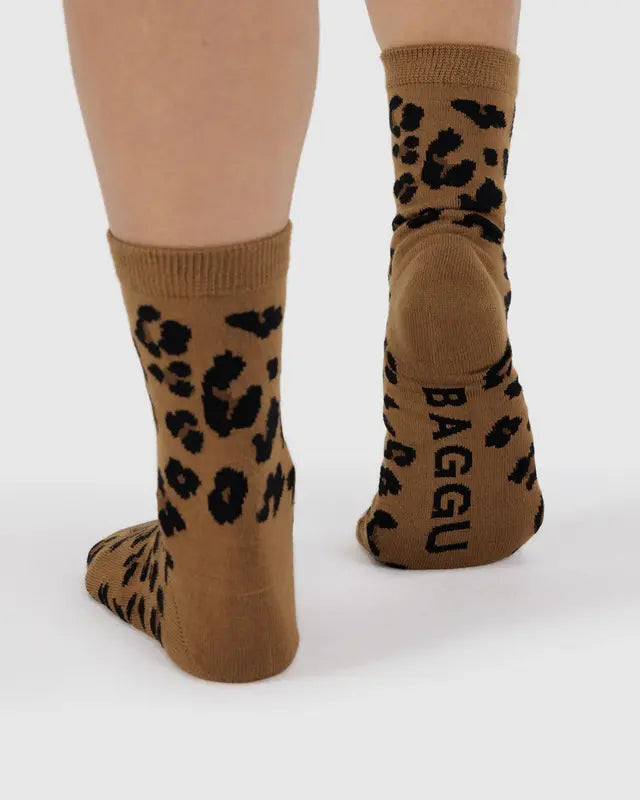 BAGGU Adult Crew Sock - Leopard