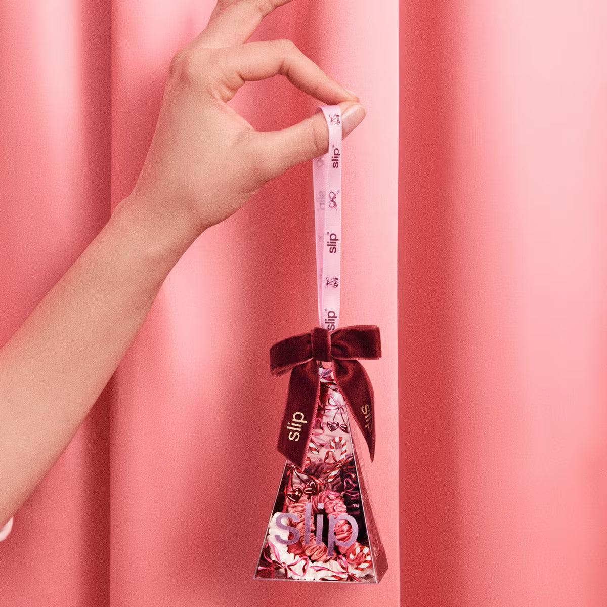 Slip Skinny Scrunchie Ornament - Candy Cane