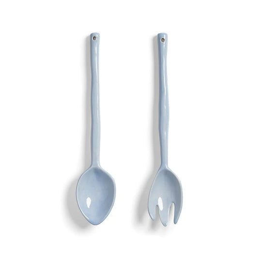 &Klevering Salad Server Boavista in baby Blue colour on a white background 