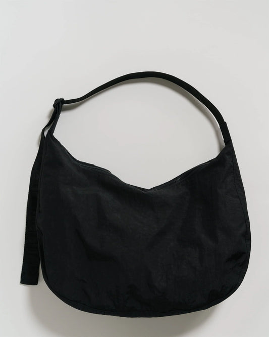 large crossbody crescent bag in black 