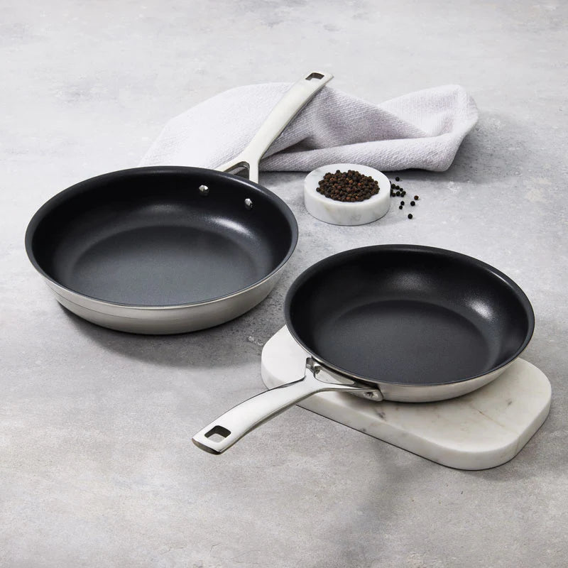 Le Creuset 3 ply Stainless Steel Non Stick 2 piece Frying Pan Set