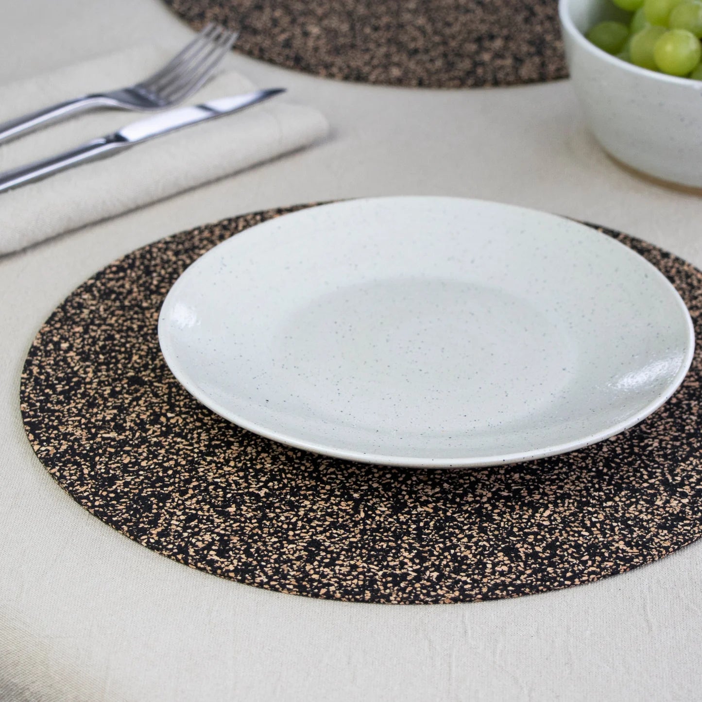 Liga Dash Recycled Rubber & Cork Round Placemats Set of 4