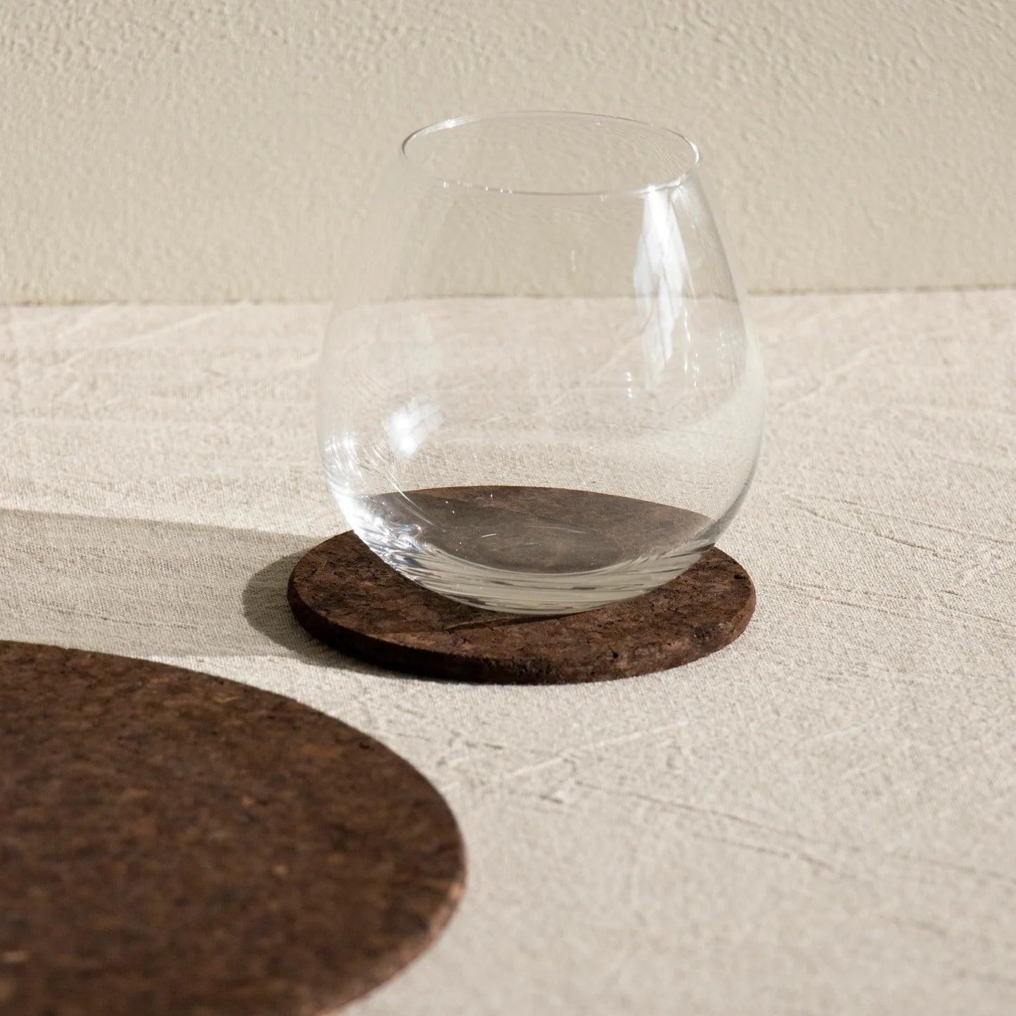 Liga Smoked Cork Round Coasters Set of 4