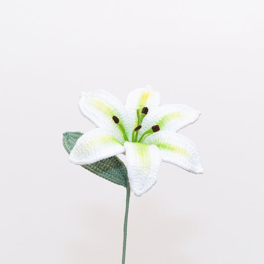 handmade crochet white lily