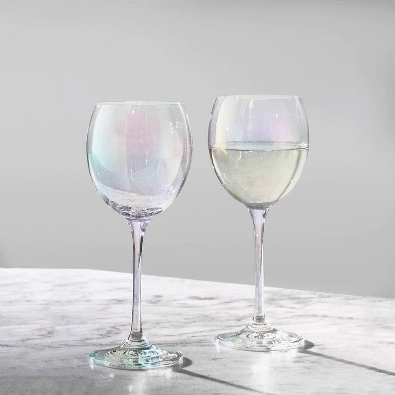 LSA Polka Wine Glasses Mother of Pearl Set of 2