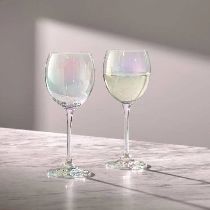 LSA Polka Wine Glasses Mother of Pearl Set of 2