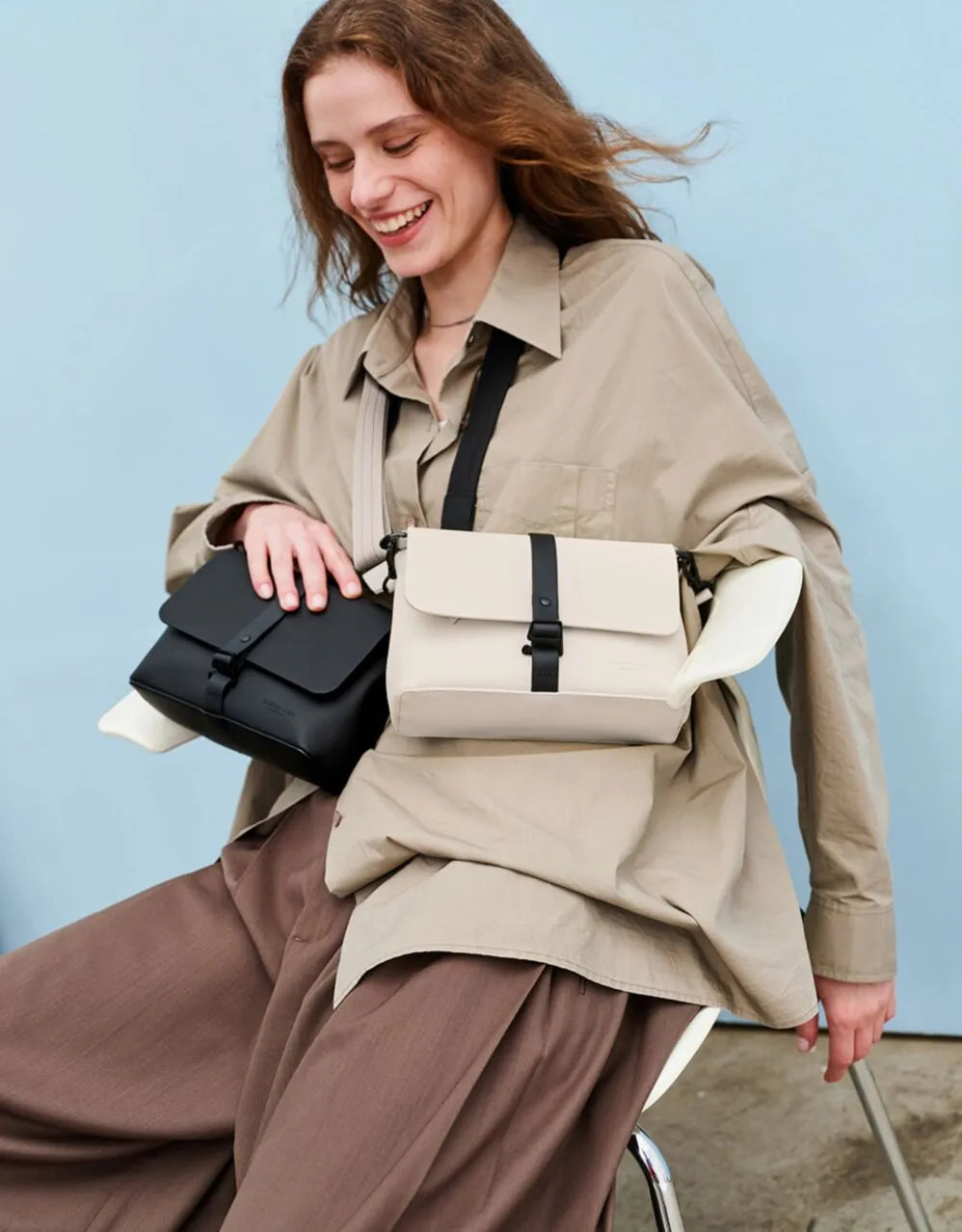 Gaston Luga Splash Crossbody Bag - Cloud Cream