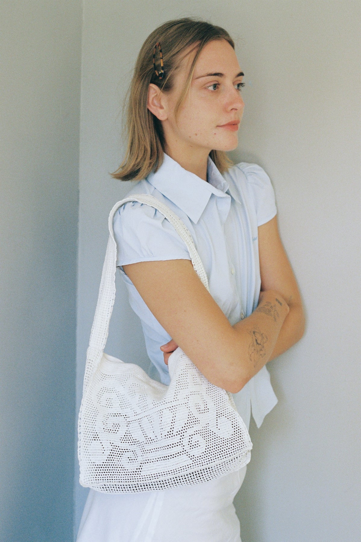 NANANITA Fountain Crochet Bag - Dove