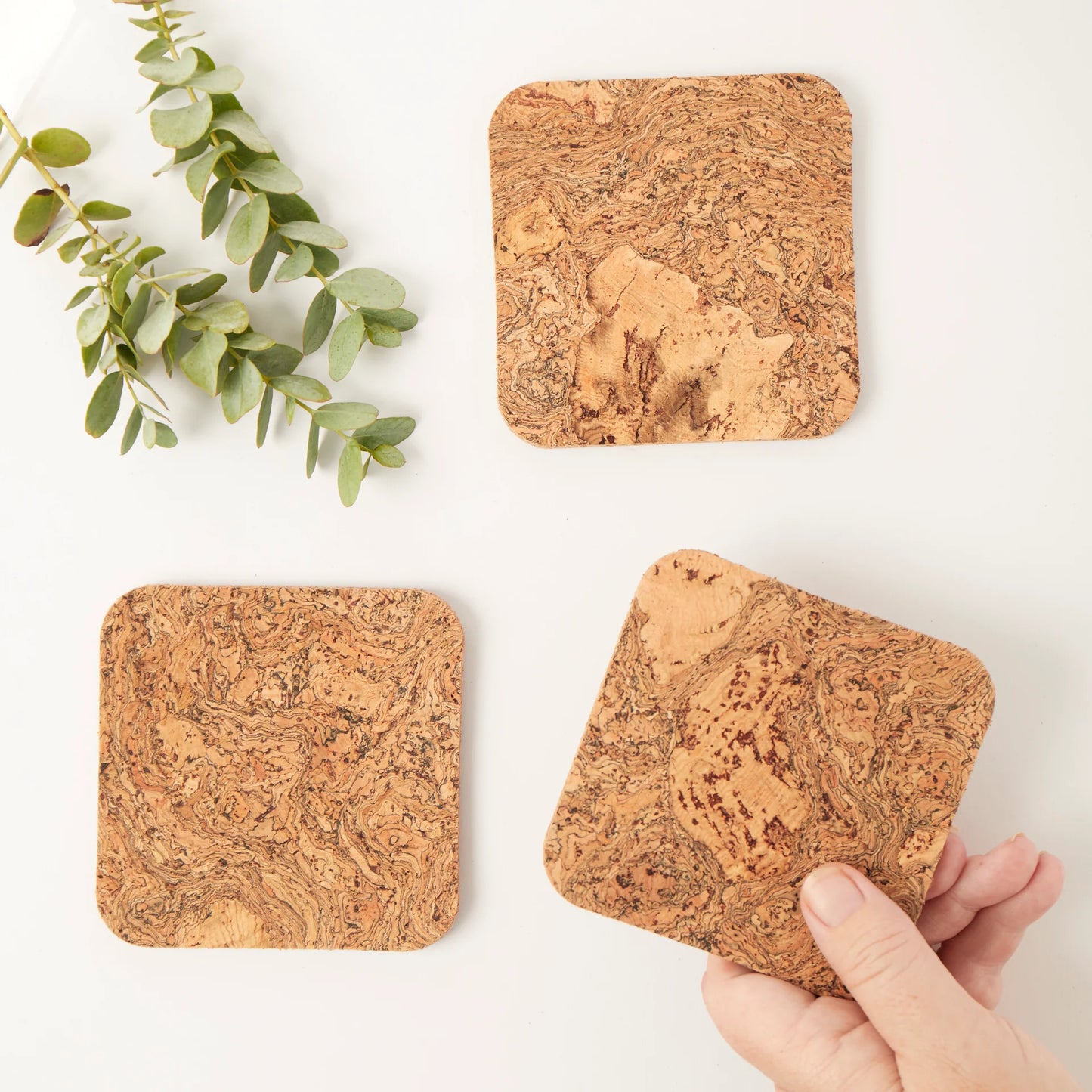 Liga Natural Square Cork Coasters Set of 4