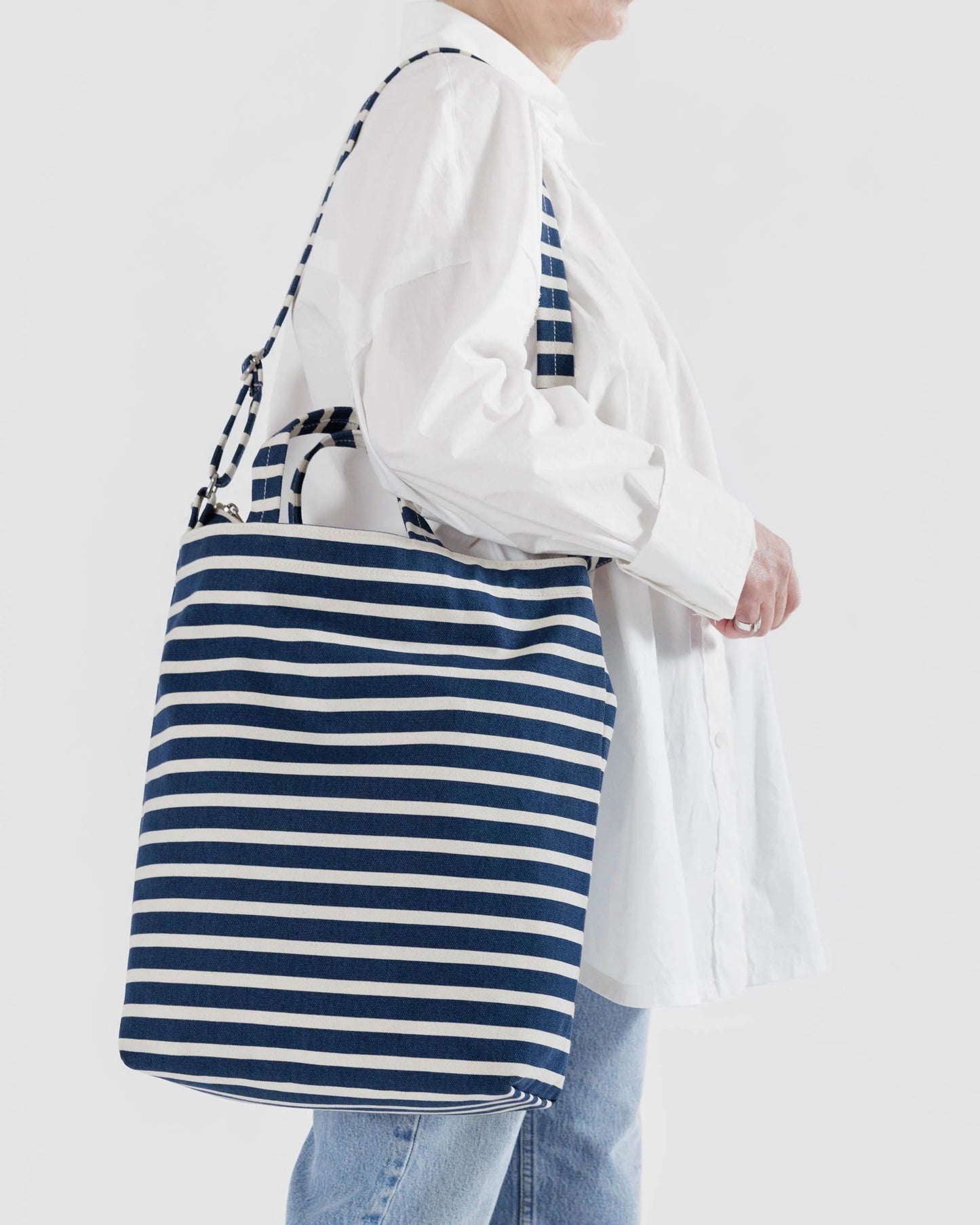 BAGGU Zip Duck Bag  - Navy Stripe