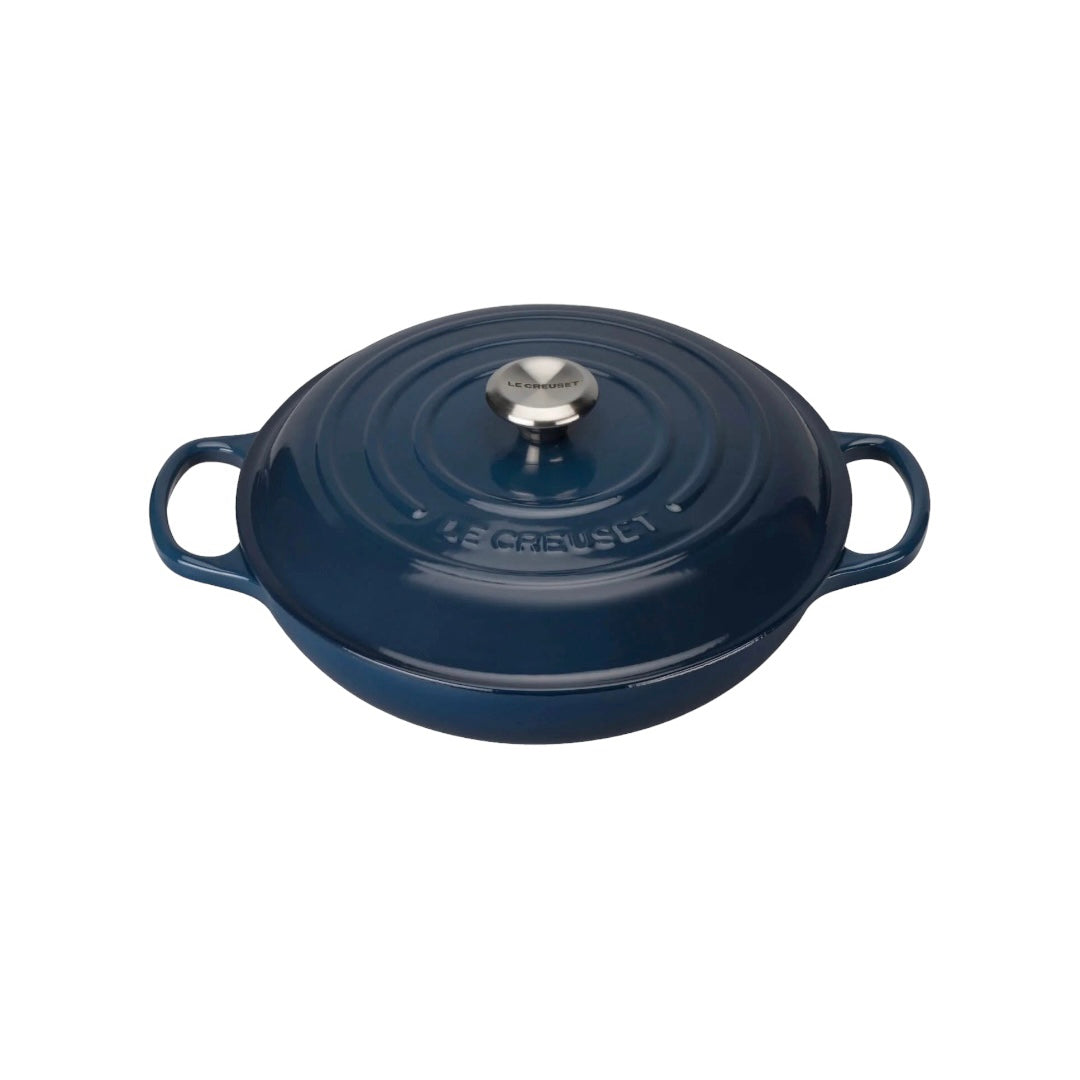 Le creuset signature cast iron shallow casserole 30cm in ink